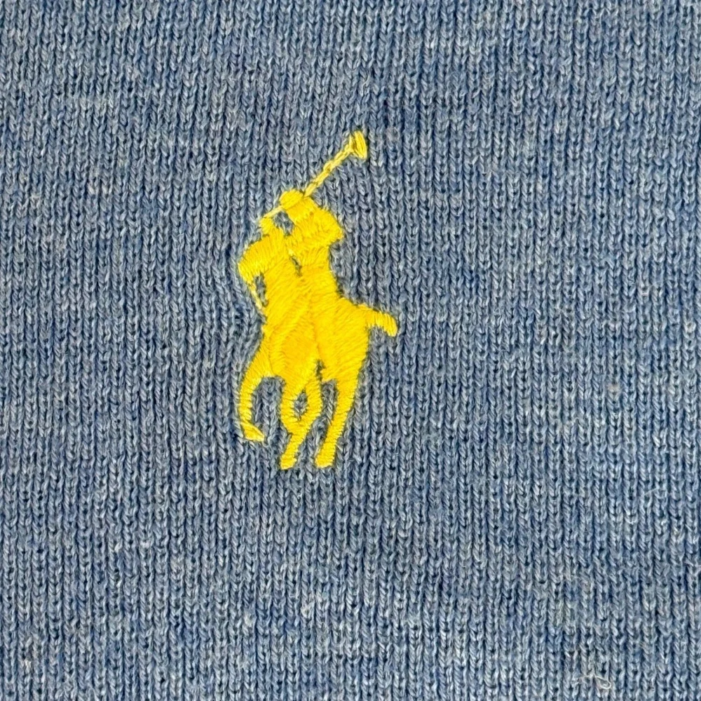 Ralph Lauren Men's 2XL Sweater Preppy Pony Blue Pima Cotton‎ V-neck Jumper EUC